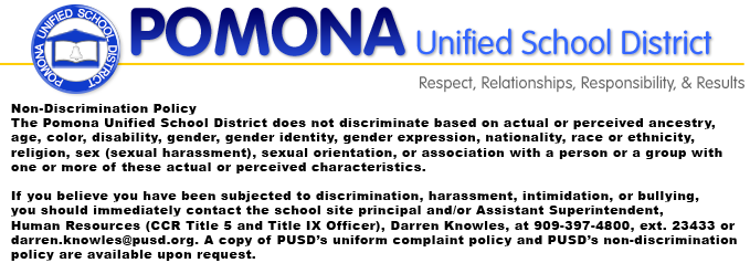 Pomona Unified School District Logo