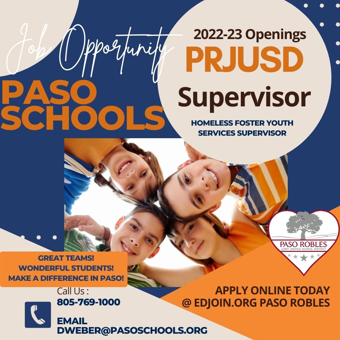 Supervisor Homeless & Foster Youth Services at Paso Robles Joint
