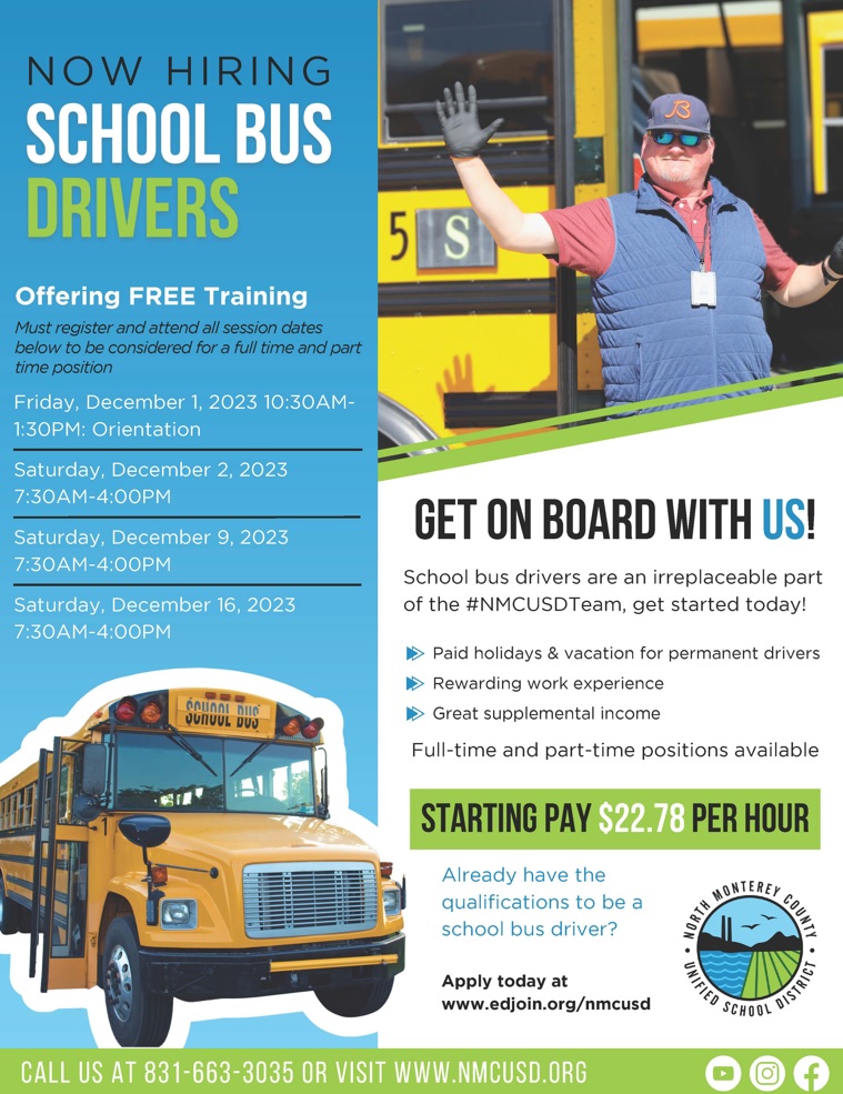 School Bus Driver At North Monterey County Unified School District | EDJOIN